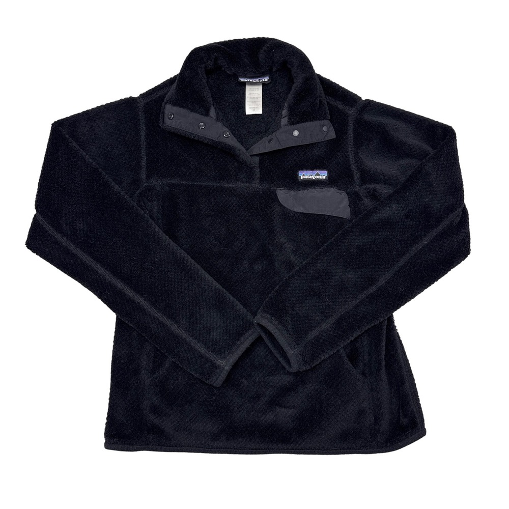 Patagonia Re Tool Snap T Pullover Women's Size XL Black Fleece Sweater